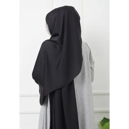 Hijab Satiné Noir - Voile, Foulard ou Chale effet satin - Hijab Sedef