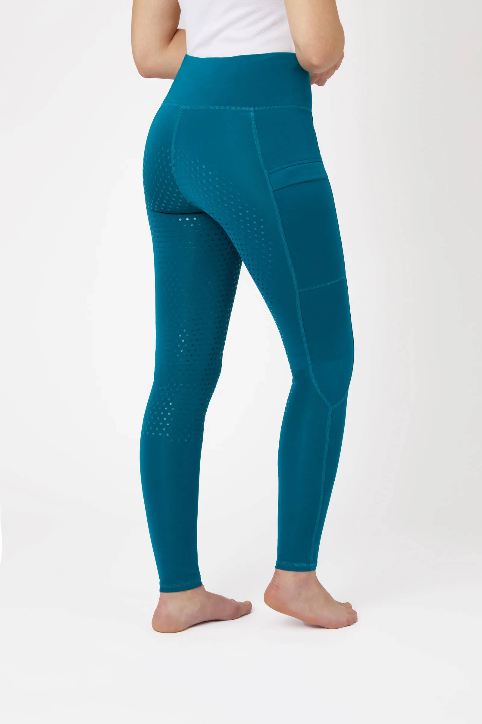 Horze Leggings d'équitation fond intégral bas de jambe mesh, femme