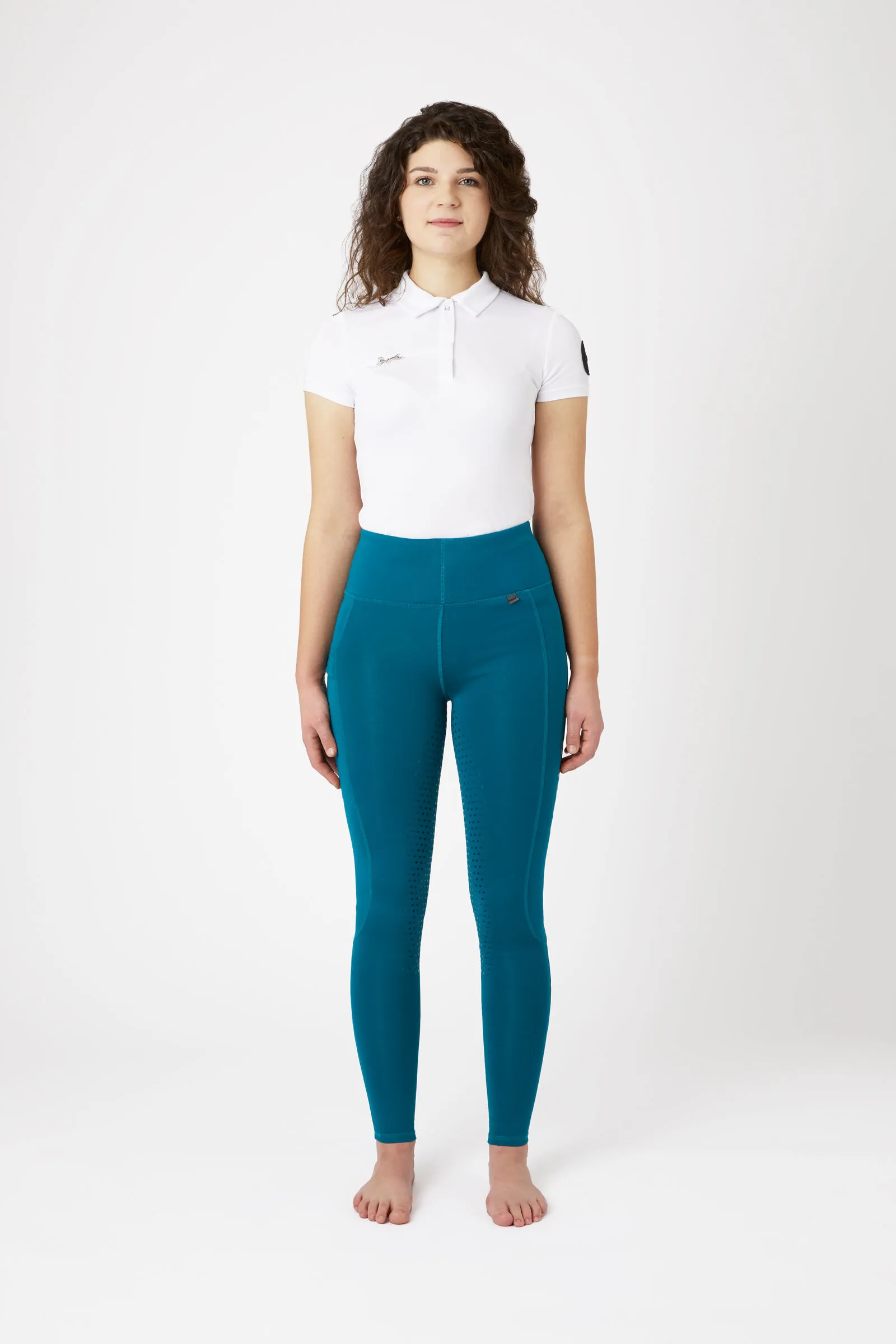 Horze Leggings d'équitation fond intégral bas de jambe mesh, femme