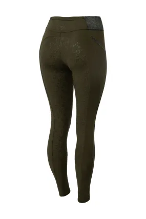 Horze Leggings d'équitation fond intégral pour femme avec taille scintillante