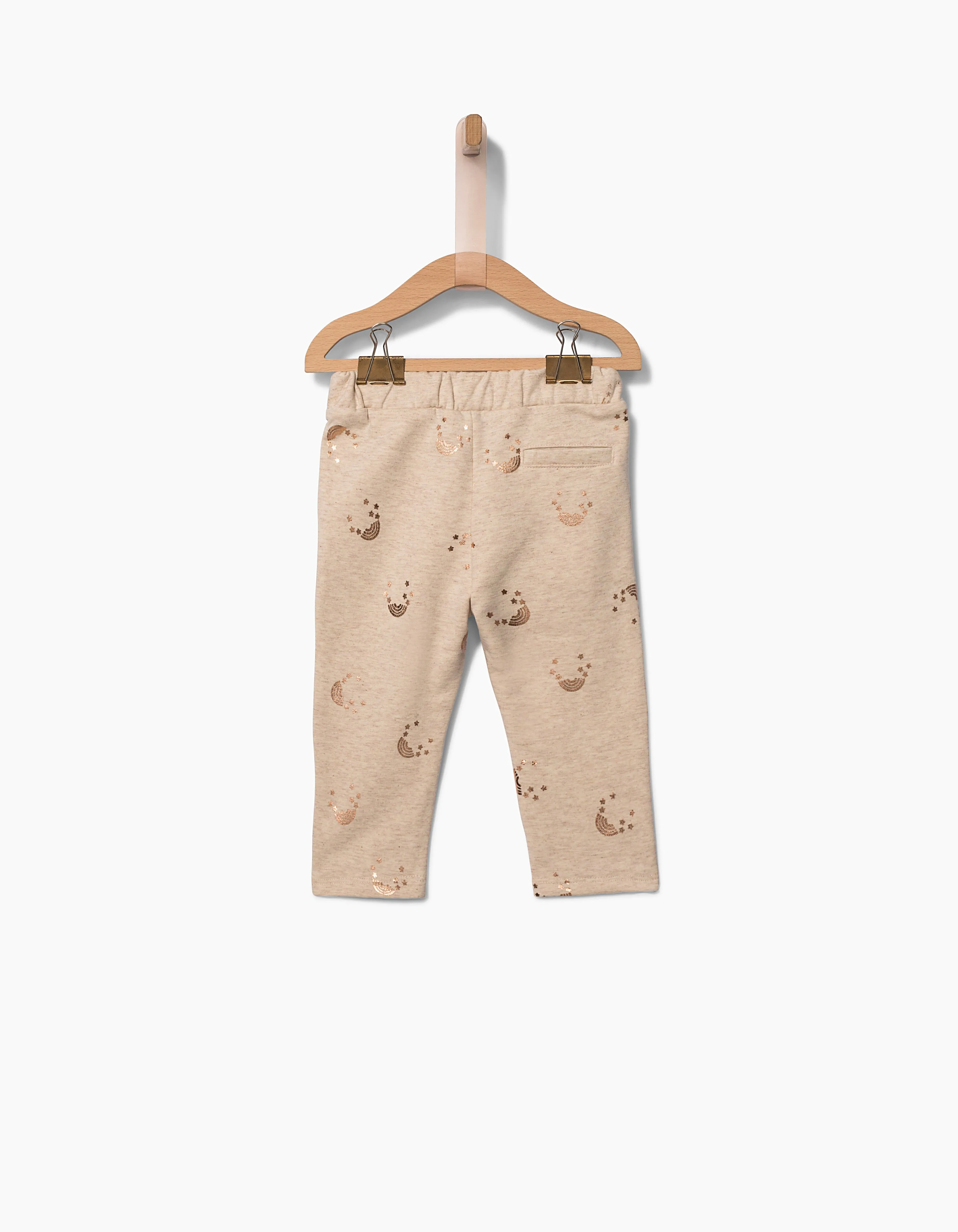 Leggings beige à motifs cuivrés bébé fille