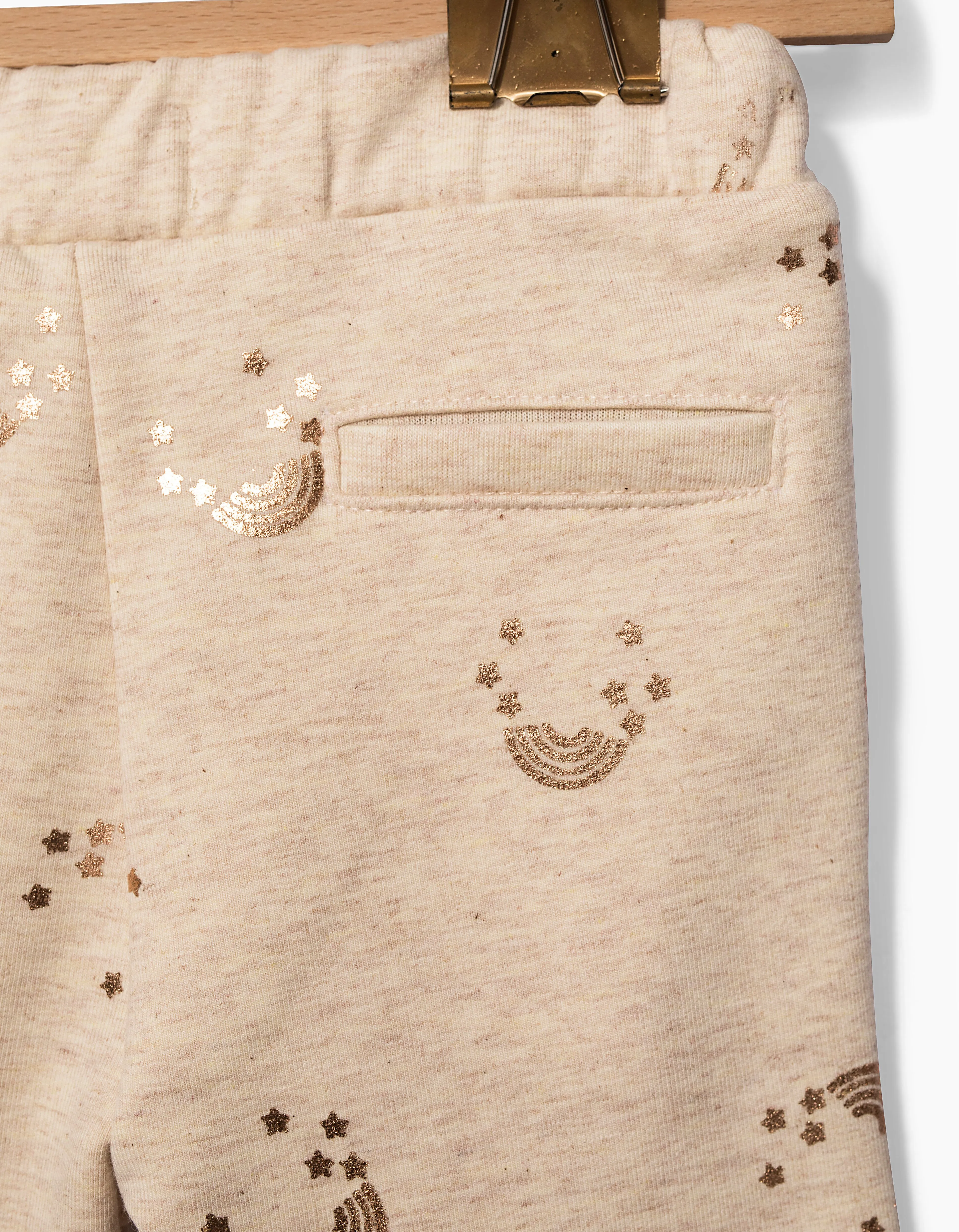 Leggings beige à motifs cuivrés bébé fille