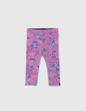 Leggings réversible floral indien et marine bébé fille