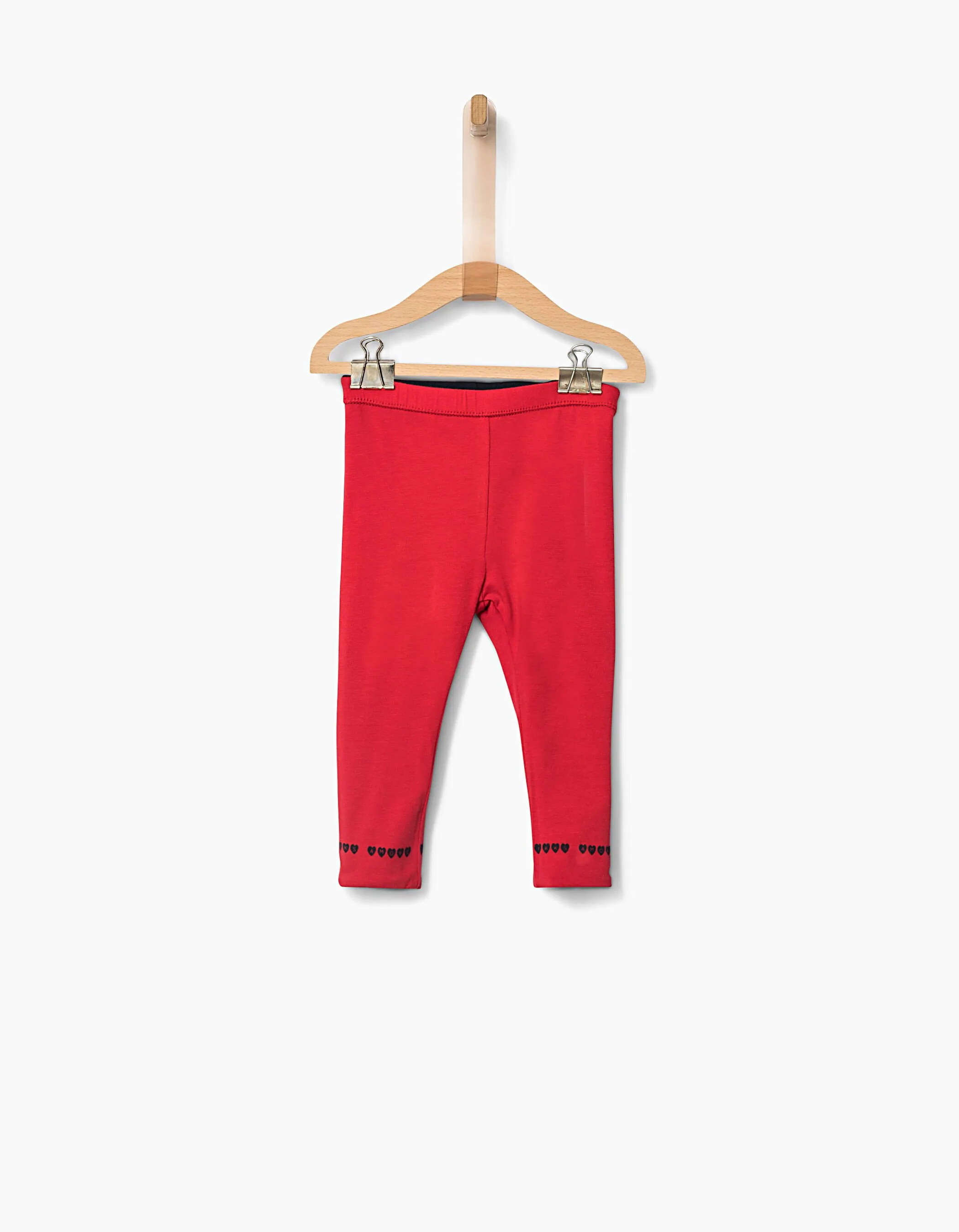 Leggings réversible marine et rouge bébé fille