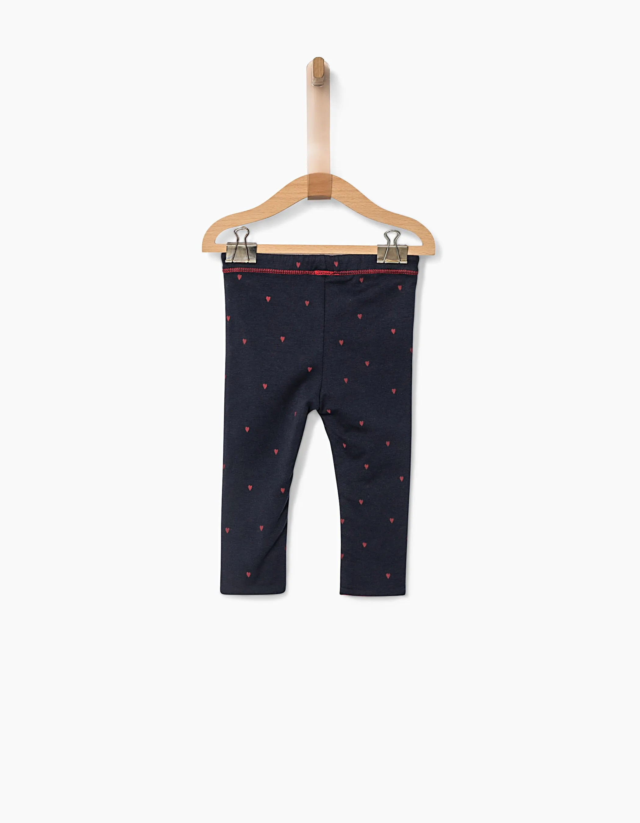 Leggings réversible marine et rouge bébé fille