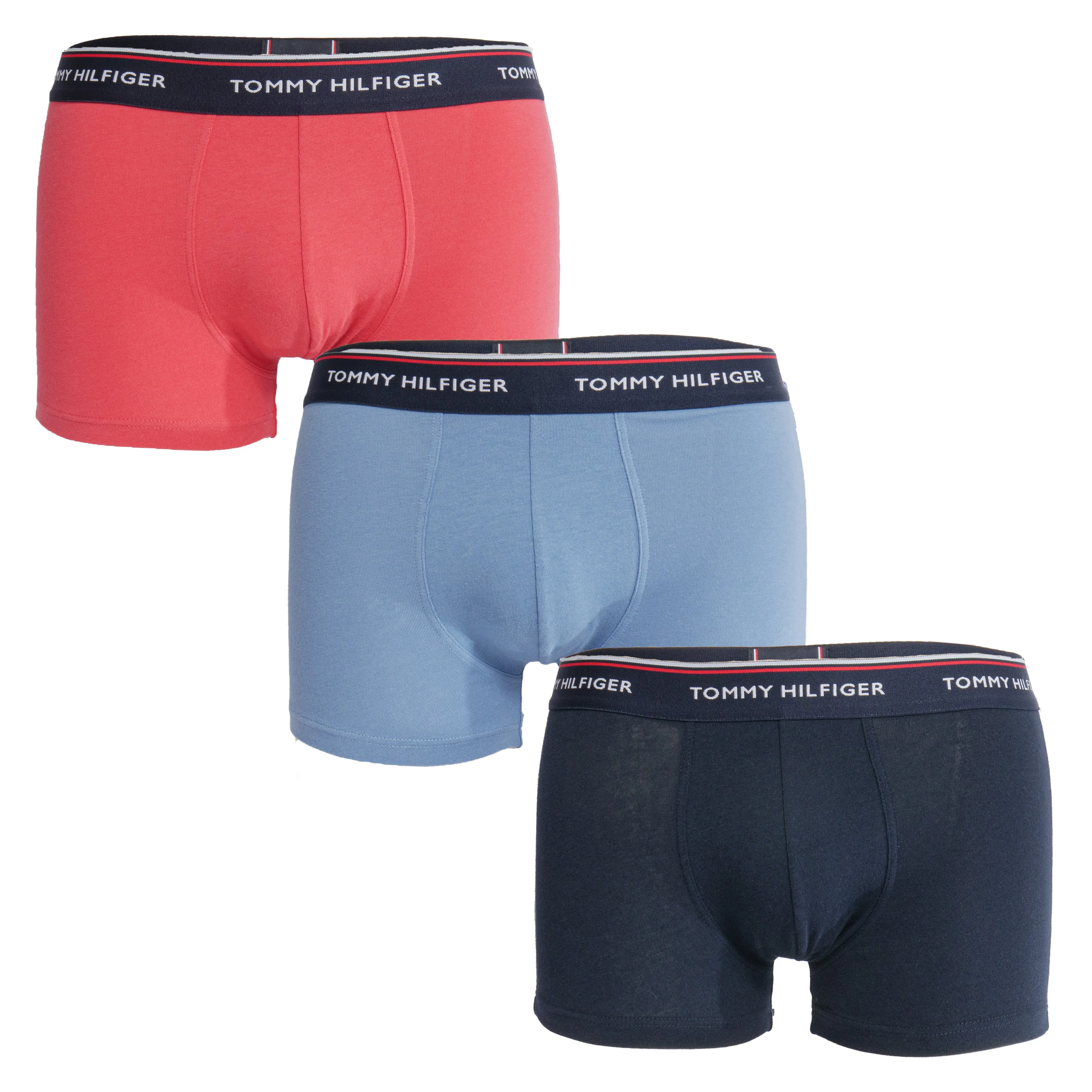 Lot de 3 boxers en coton extensible - navy, bleu et rouge - Tommy H...