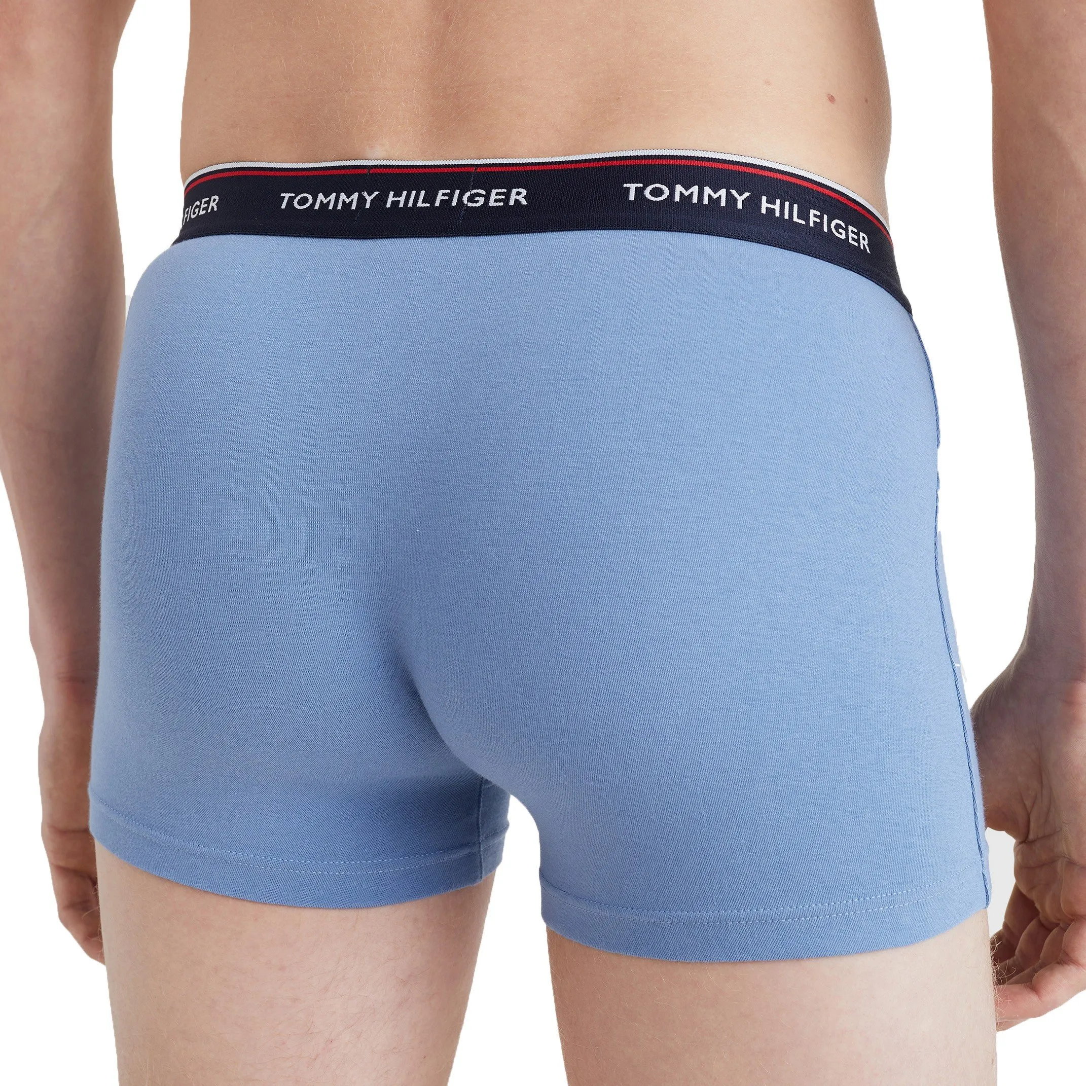 Lot de 3 boxers en coton extensible - navy, bleu et rouge - Tommy H...