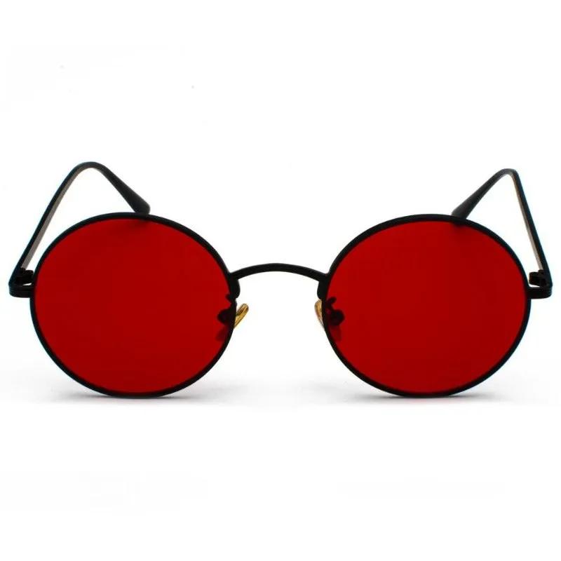 Lunettes de Soleil Vintages Rouges Rondes