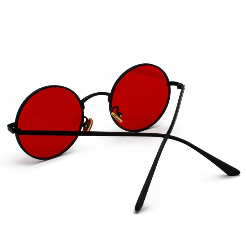 Lunettes de Soleil Vintages Rouges Rondes