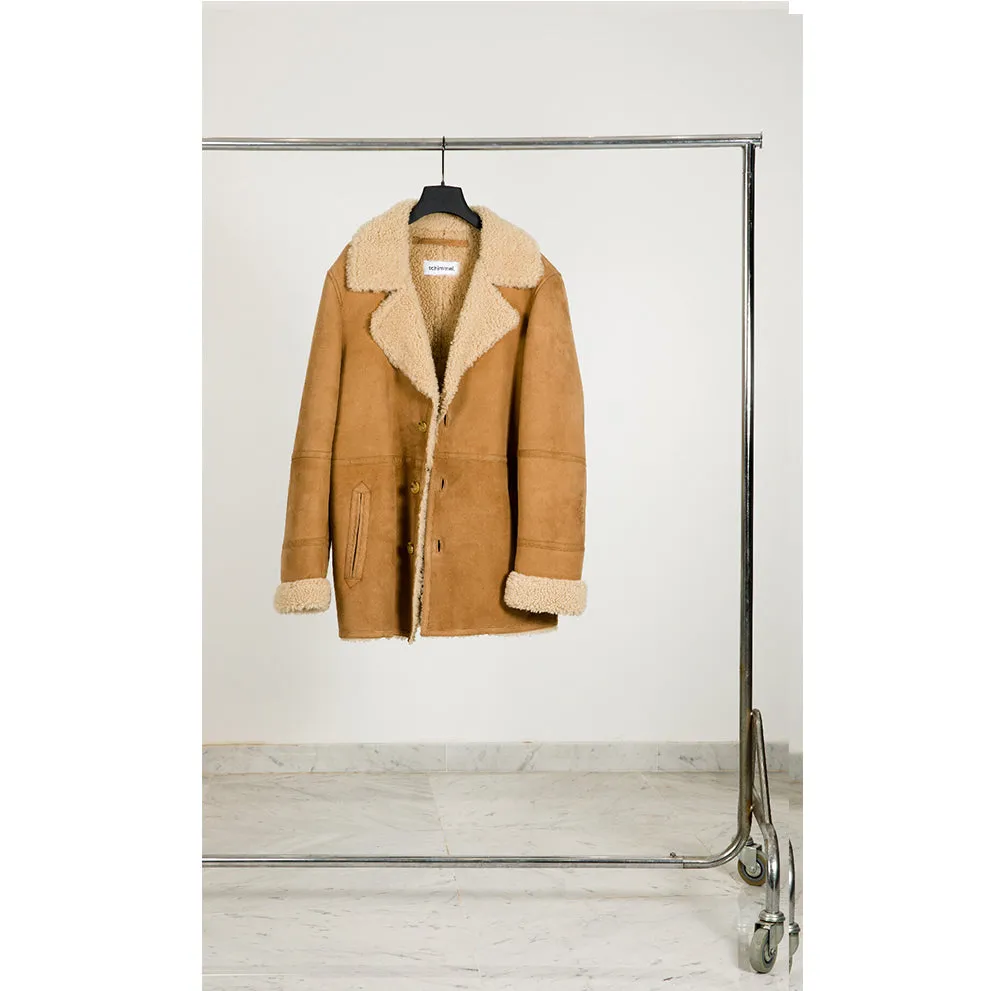 MANTEAU 37 CAMEL SHEEP LEATHER