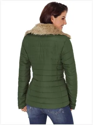  Manteau d'hiver en fourrure synthétique pour femme coupe slim