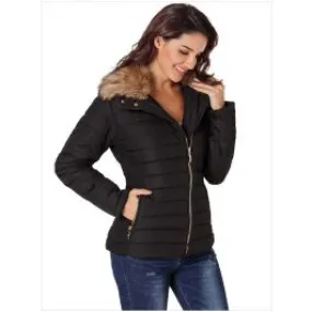  Manteau d'hiver en fourrure synthétique pour femme coupe slim