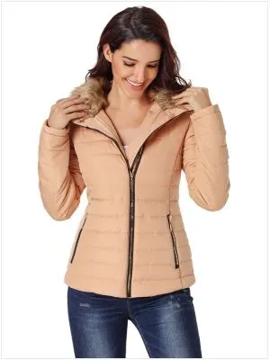  Manteau d'hiver en fourrure synthétique pour femme coupe slim