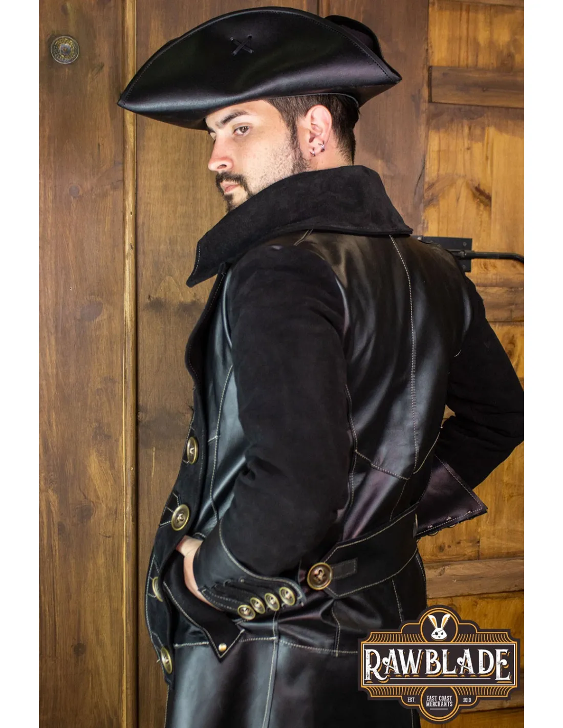 Manteau de pirate Jack Rackham, XVIIIe siècle - Noir ⚔️ Boutique Épées