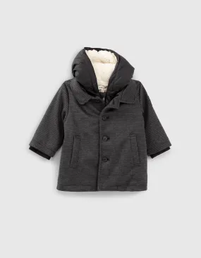 Manteau gris carreaux avec parmenture bébé garçon