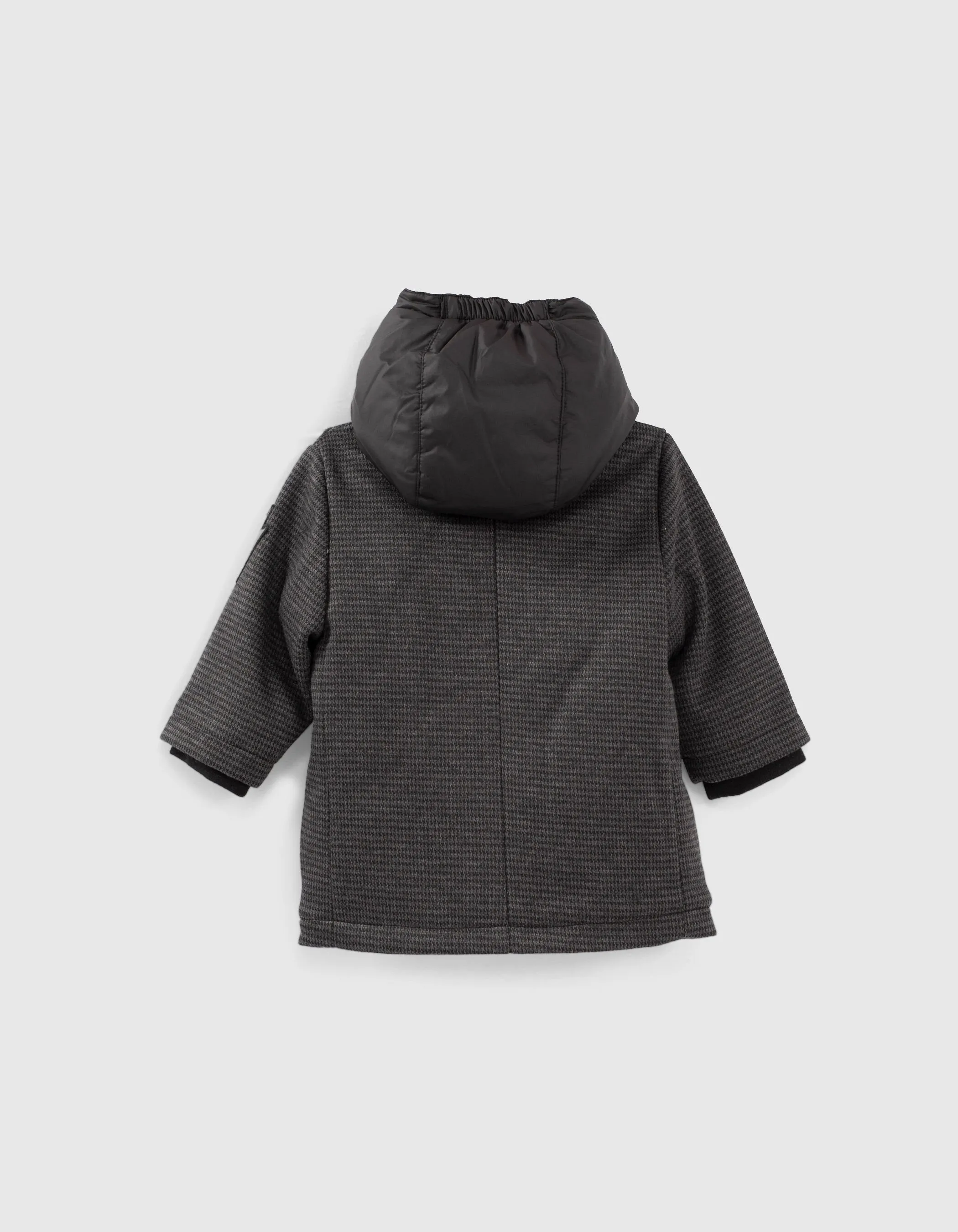 Manteau gris carreaux avec parmenture bébé garçon