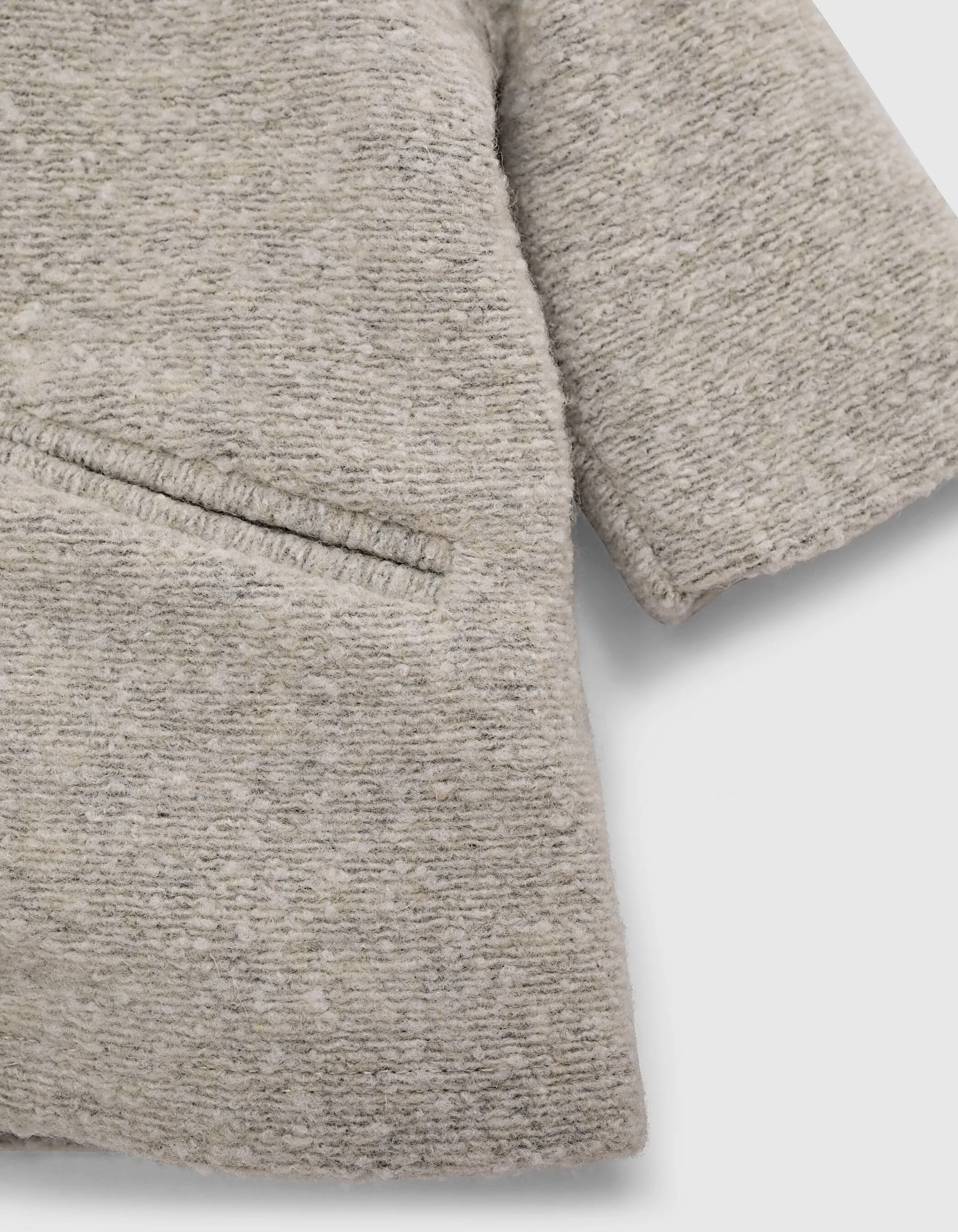 Manteau gris chiné foncé parmenture à capuche bébé fille