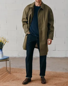 Manteau mac Glencoe kaki en tissu technique et déperlant italien pour homme