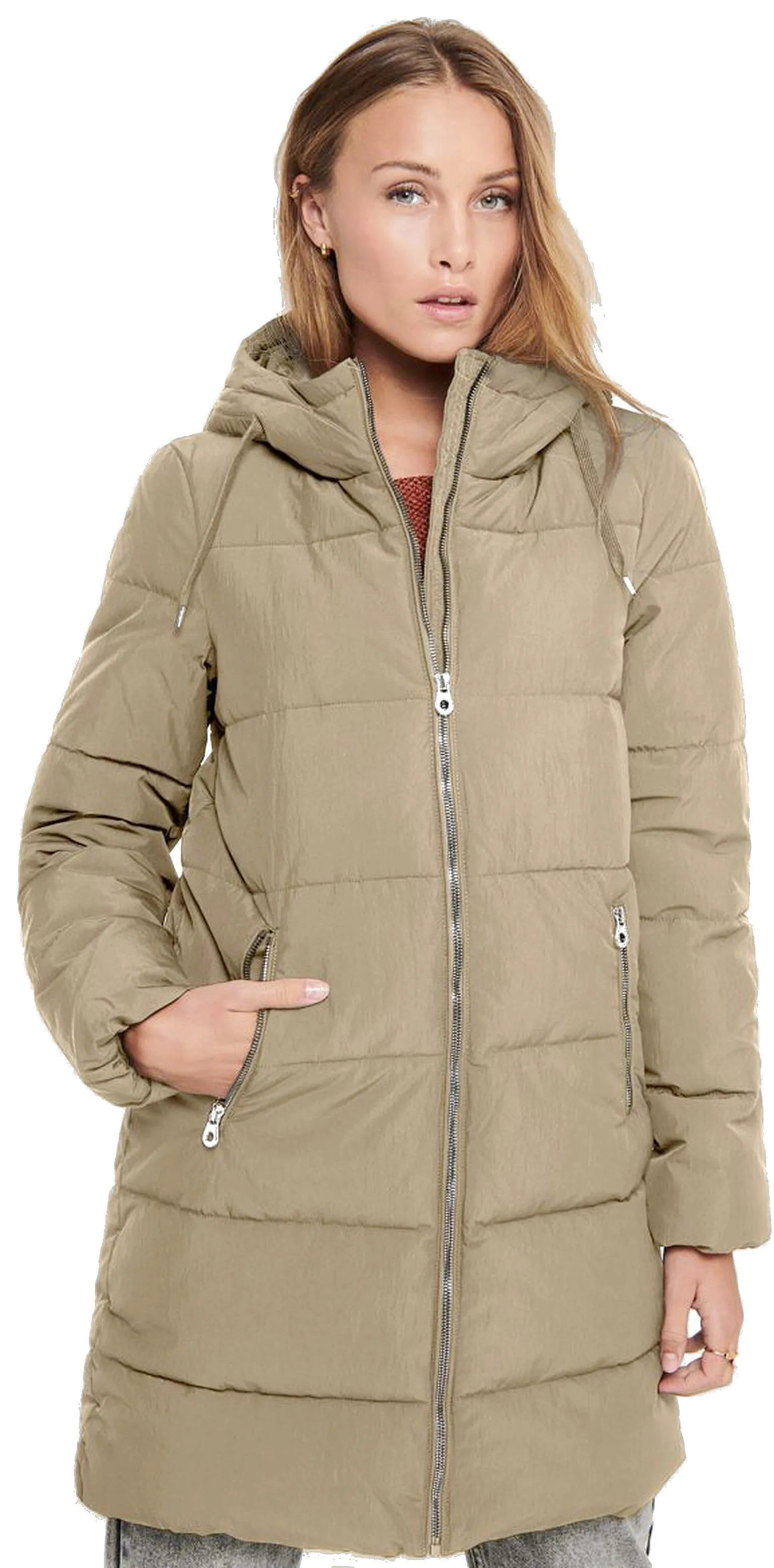 manteau ONLY Dolly Long Puffer - Crockery - women´s