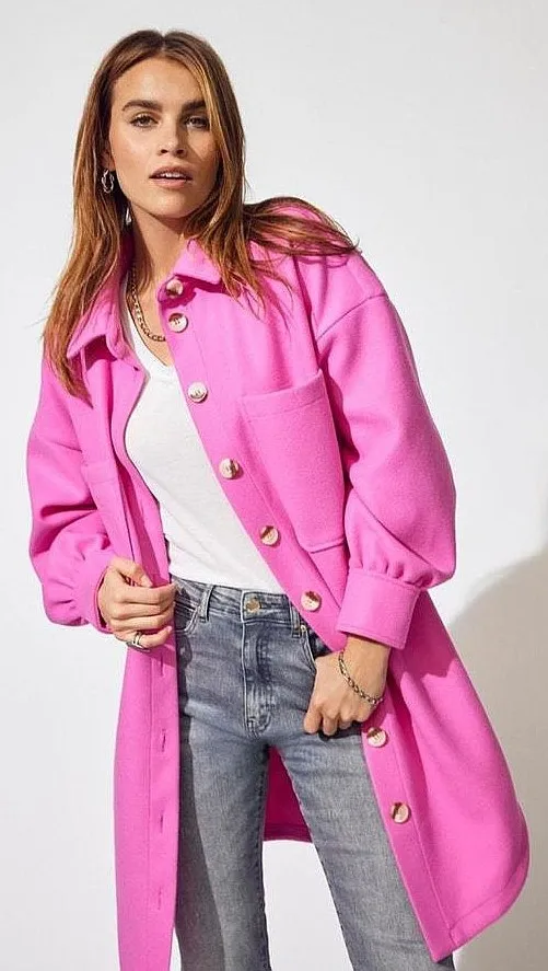 manteau ONLY Trillion Oversize Shacket - Pink Flambé - women´s