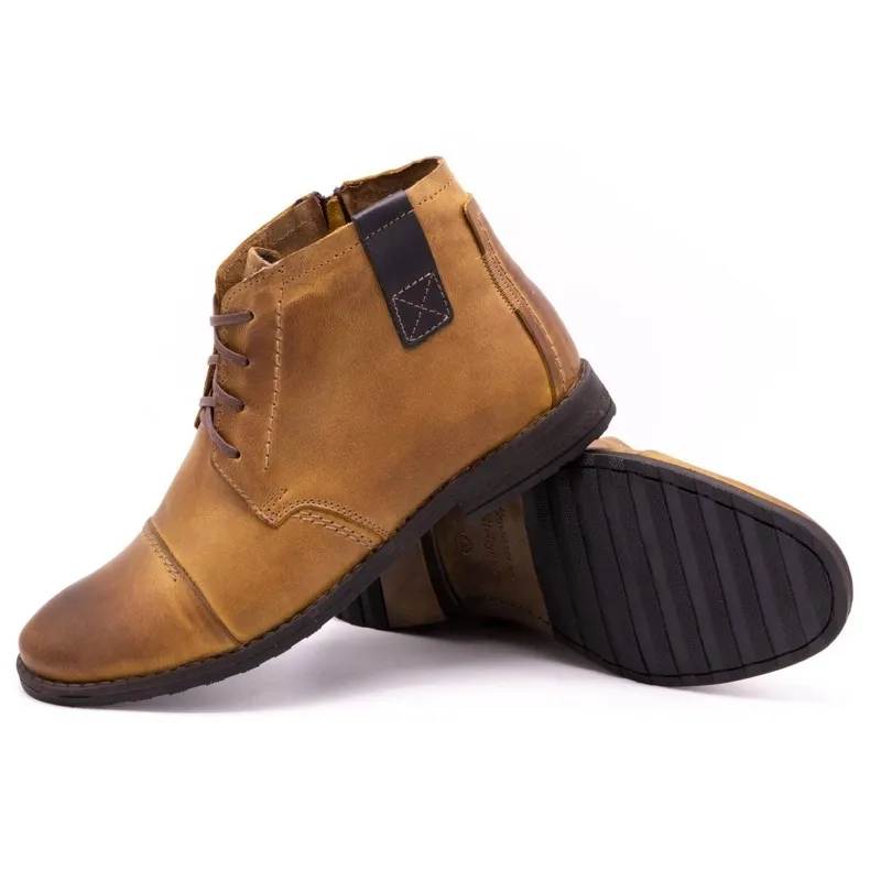 Olivier Bottes d'hiver pour hommes 315MP bottes rouges brun jaune