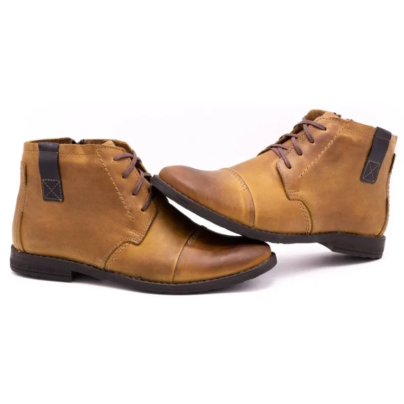 Olivier Bottes d'hiver pour hommes 315MP bottes rouges brun jaune