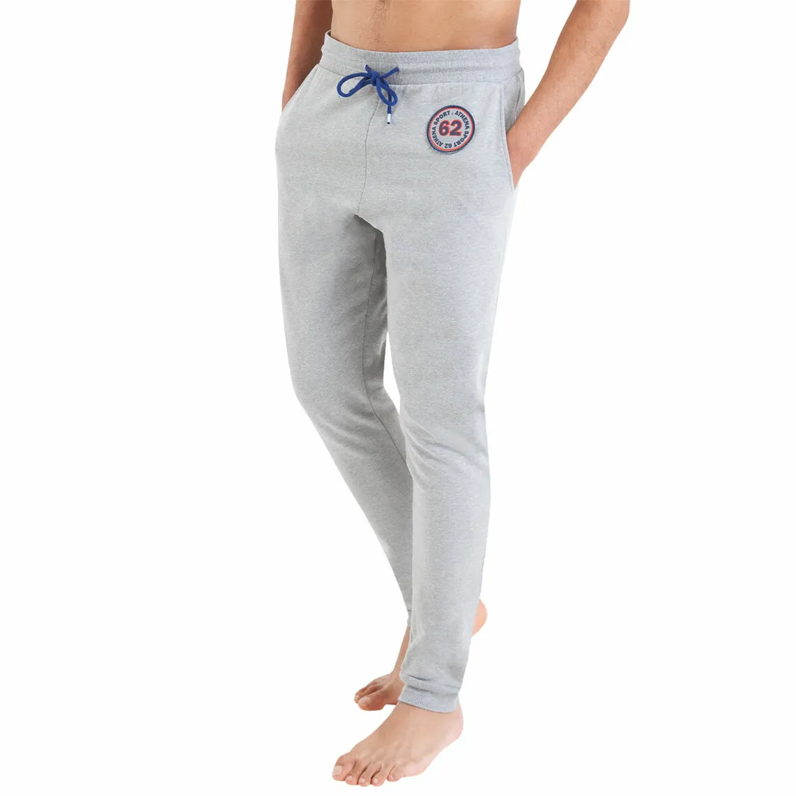 Pantalon de pyjama homme Molletonné gris en coton Athéna - Pyjama & Peignoir Homme sur MenCorner