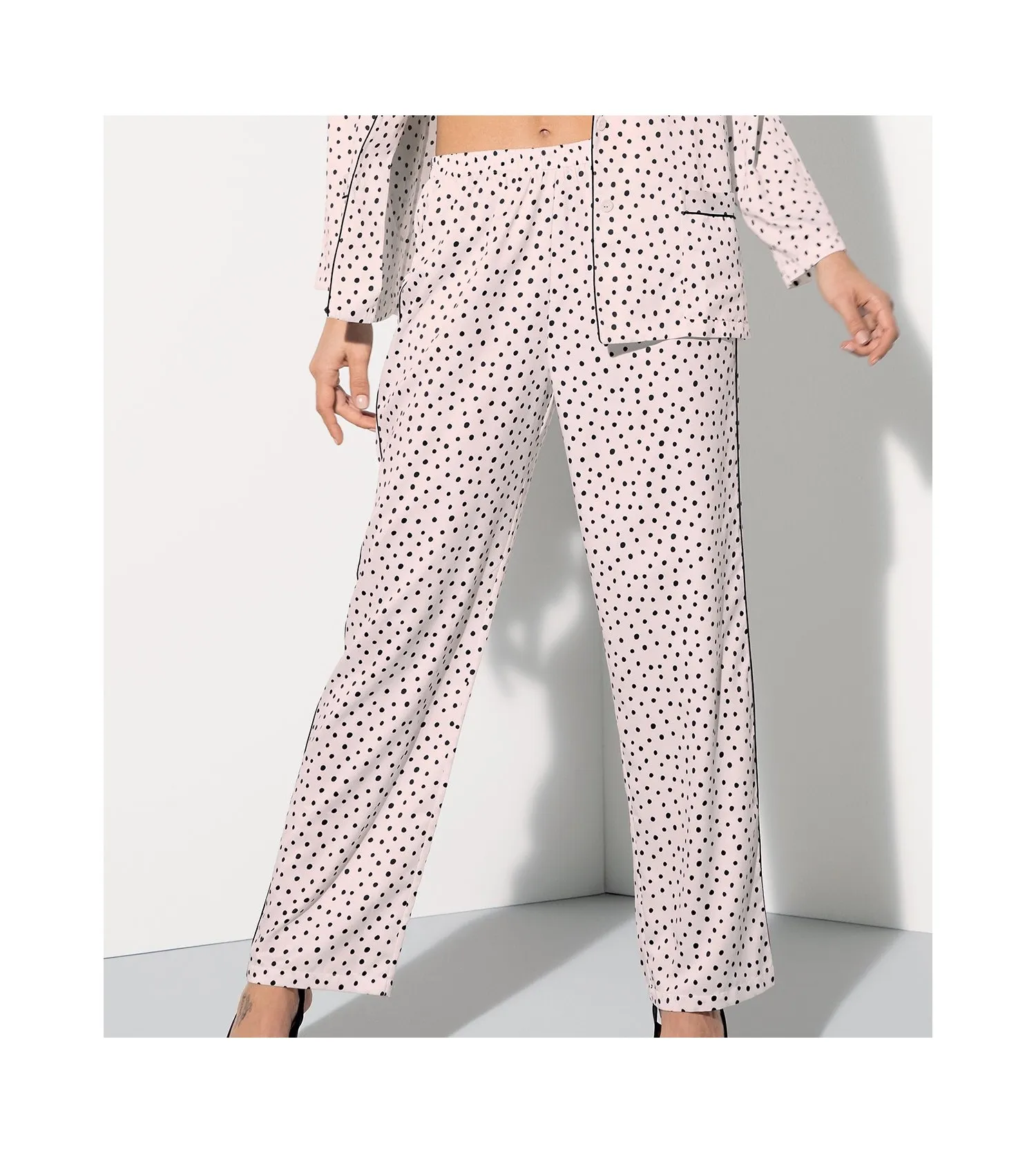 Pantalon de pyjama Scénario Pois 12041 PN Pois Noir ANTIGEL | Lingerie Sipp