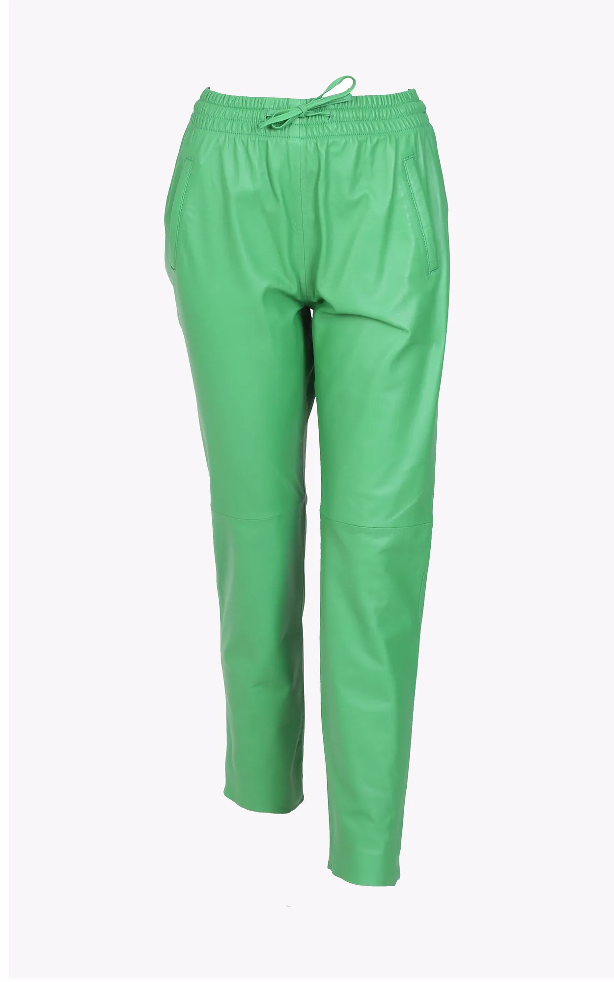 Pantalon jogpant cuir Green Oakwood - La Canadienne - Pantalons / shorts Cuir Vert