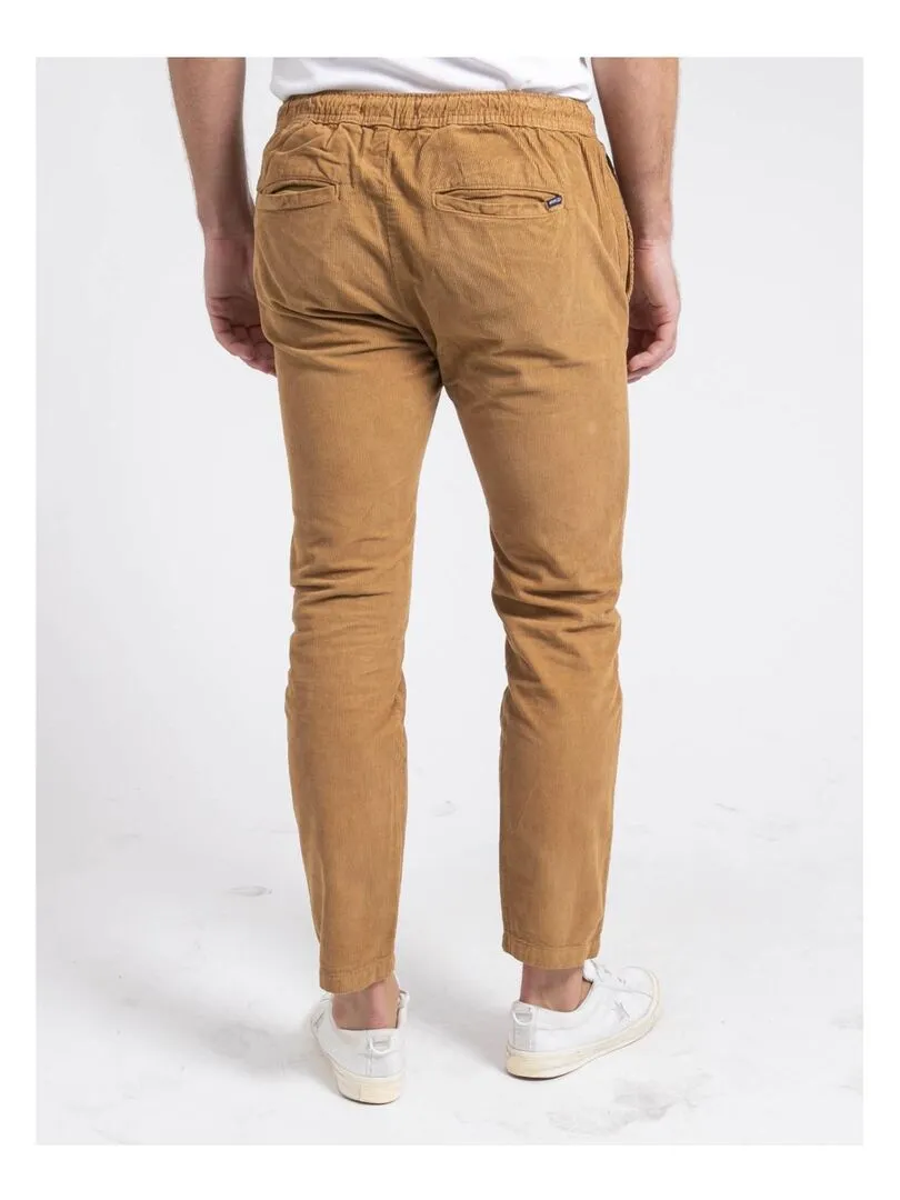 Pantalon velours chino taille élastiquée VERDAMONT - Marron glacé