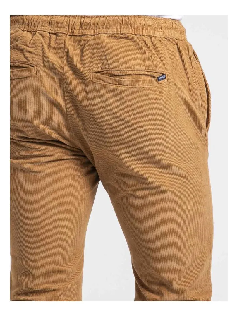 Pantalon velours chino taille élastiquée VERDAMONT - Marron glacé