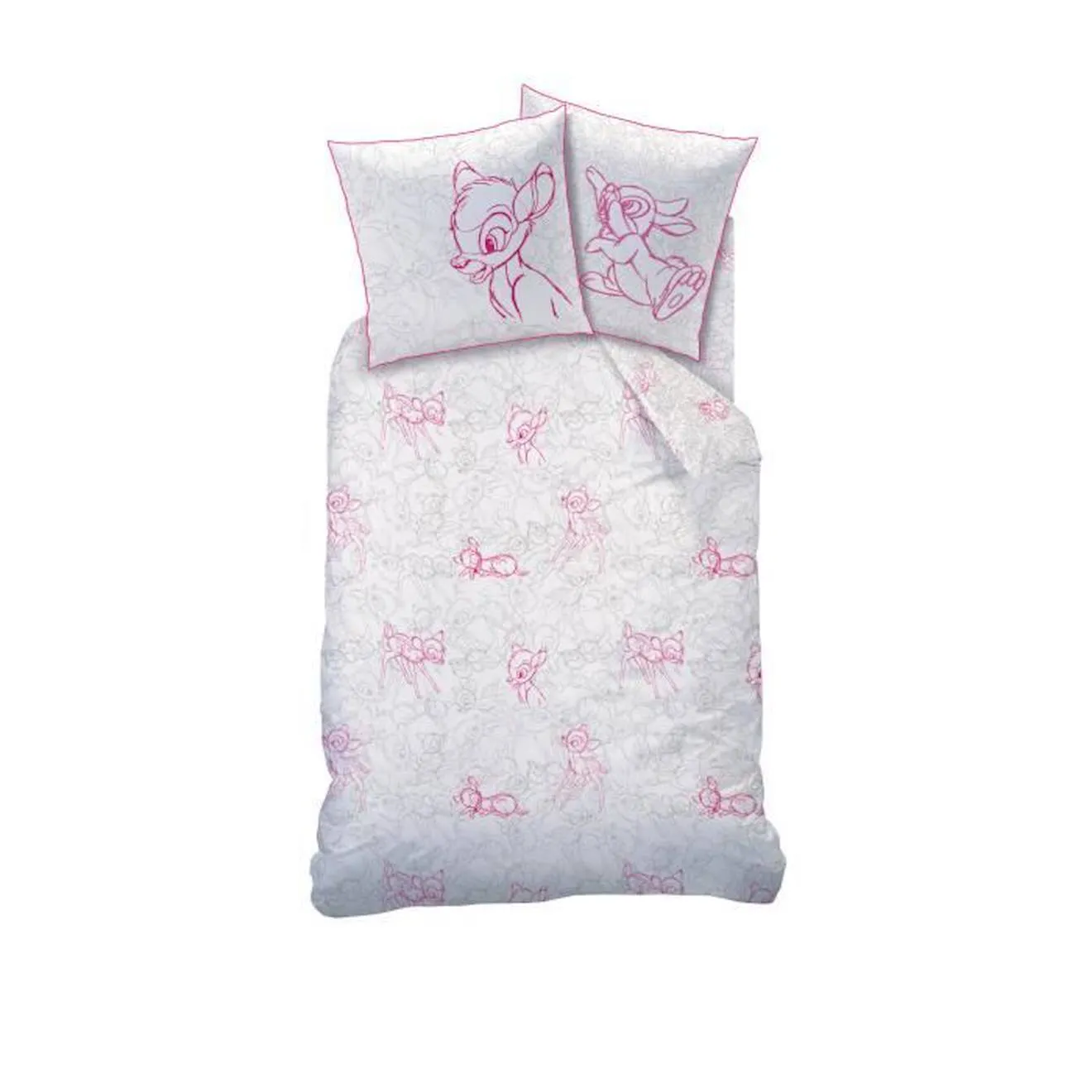 Parure de lit - Disney - Bambi Cache Cache - Rose - 100% coton - 140x200 cm rose - Disney