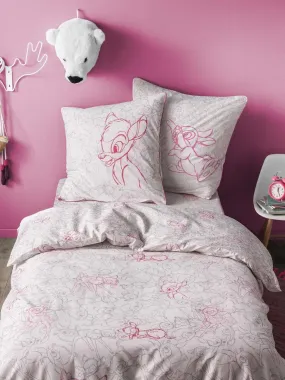 Parure de lit imprimée 100 % coton, DISNEY BAMBI CACHE CACHE - Rose