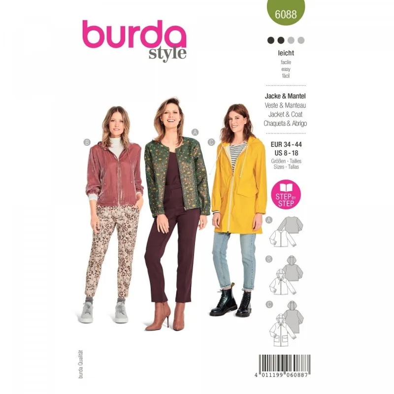 Patron veste imperméable Femme - Burda n°6088