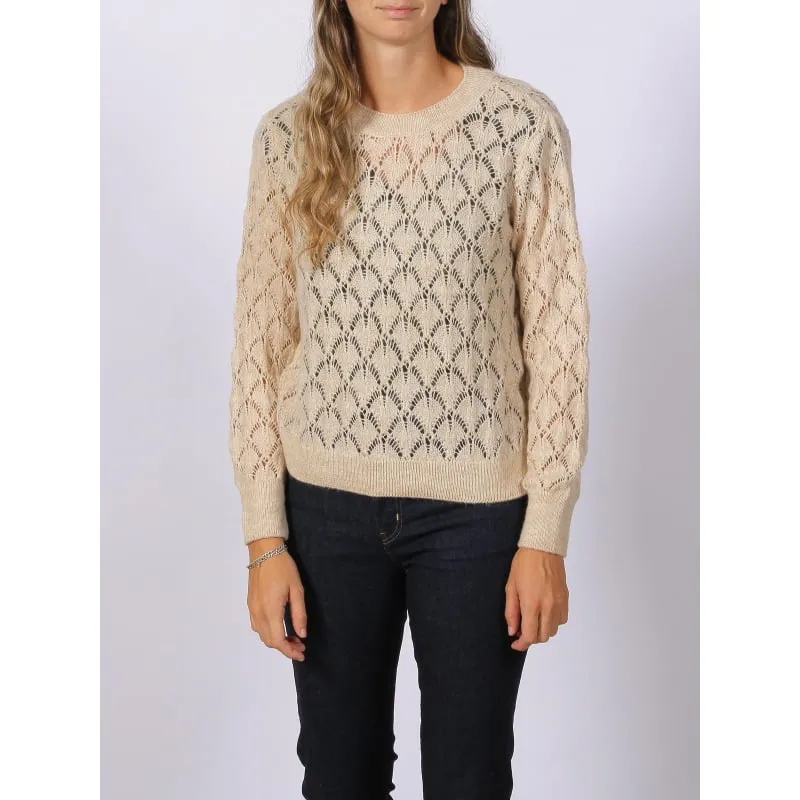 Pull ajouré letty structure beige femme - Jacqueline De Yong | wimod