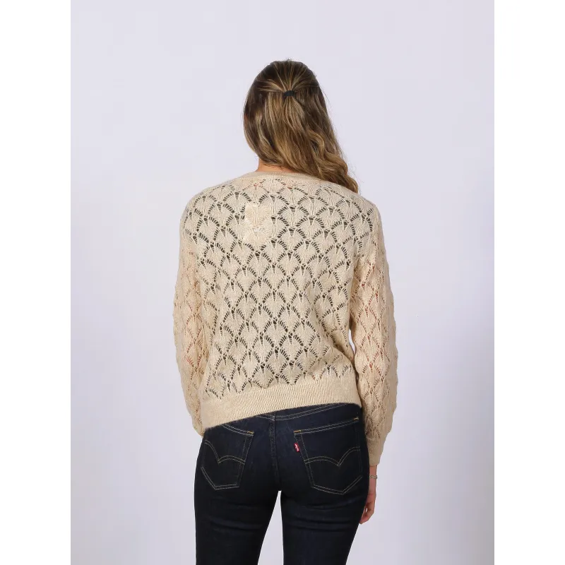 Pull ajouré letty structure beige femme - Jacqueline De Yong | wimod