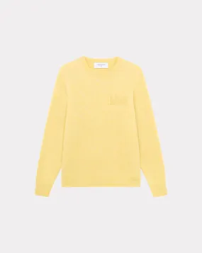 PULL CITY WOOL JAUNE , PULL COL ROND, BRODERIE CHEVIGNON Chevignon