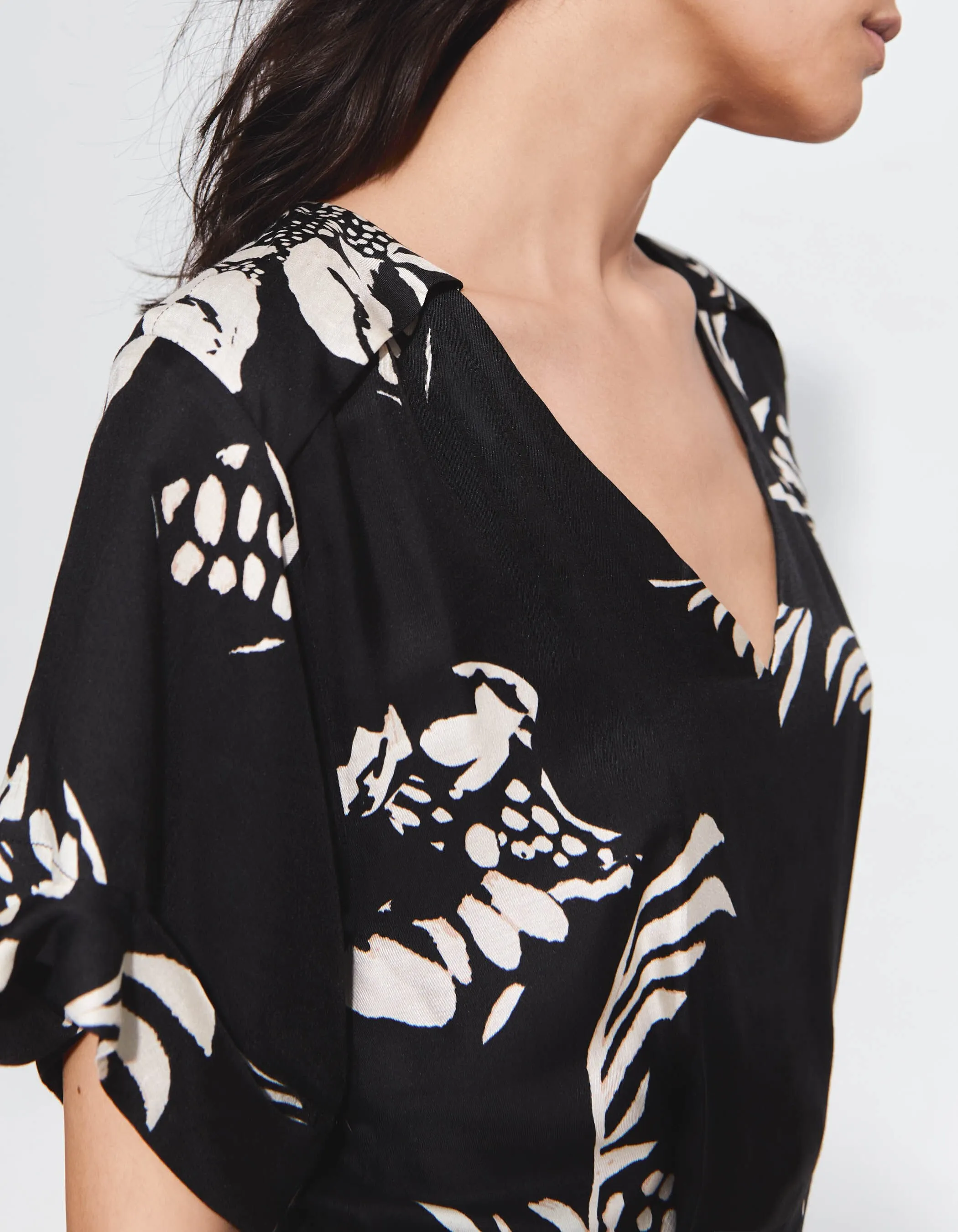 Pure Edition-Robe noire imprimé Jungle Vibe Femme