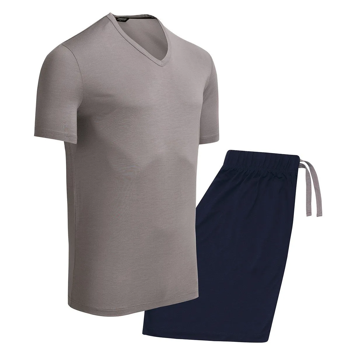 Pyjama court en lyocell pour homme Travel gris taupe par Impetus