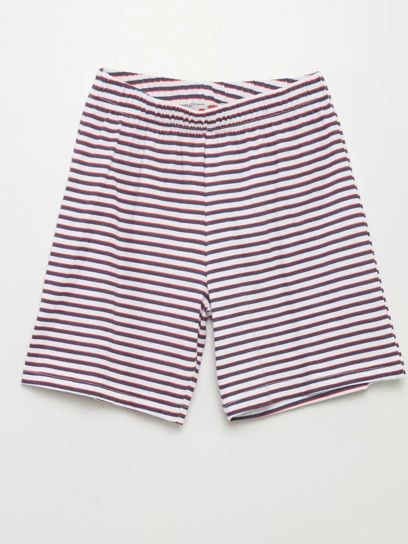 Pyjama court 'pirate' short + t-shirt - 2 pièces - Rouge