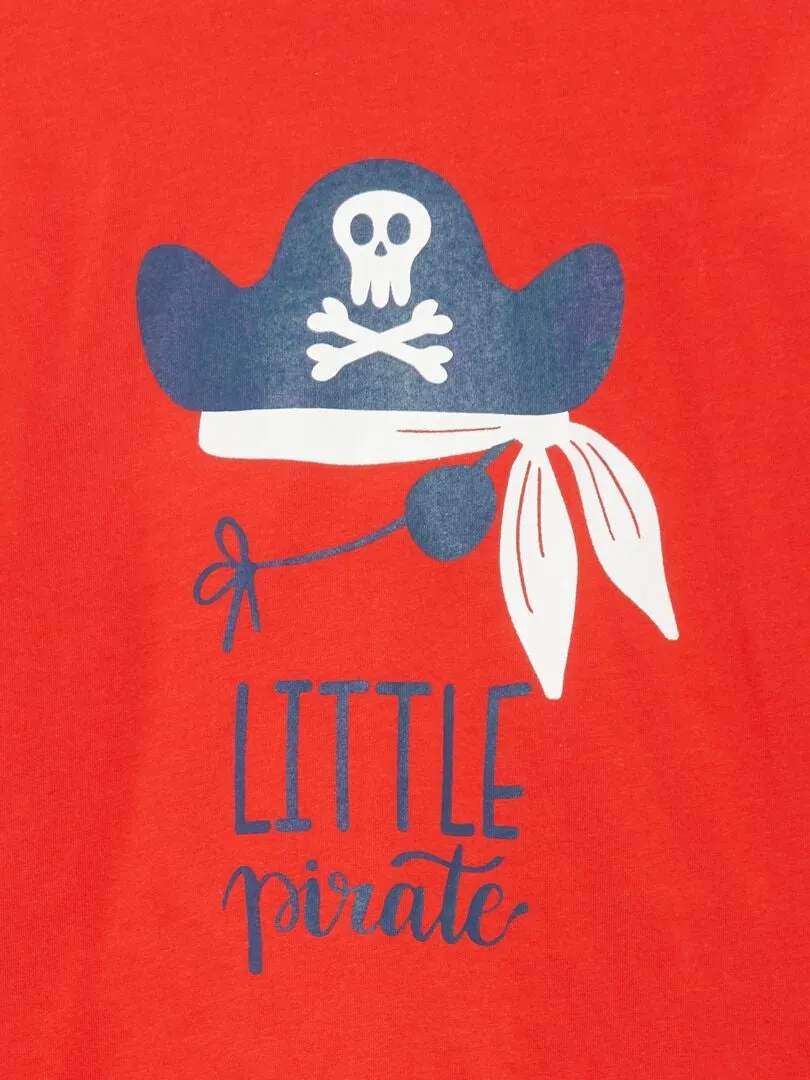 Pyjama court 'pirate' short + t-shirt - 2 pièces - Rouge