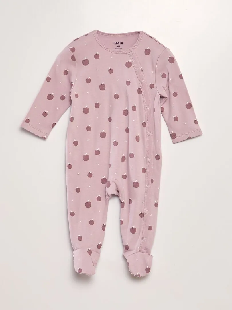 Pyjama dors-bien en jersey - Lot de 2 - Blanc/rose