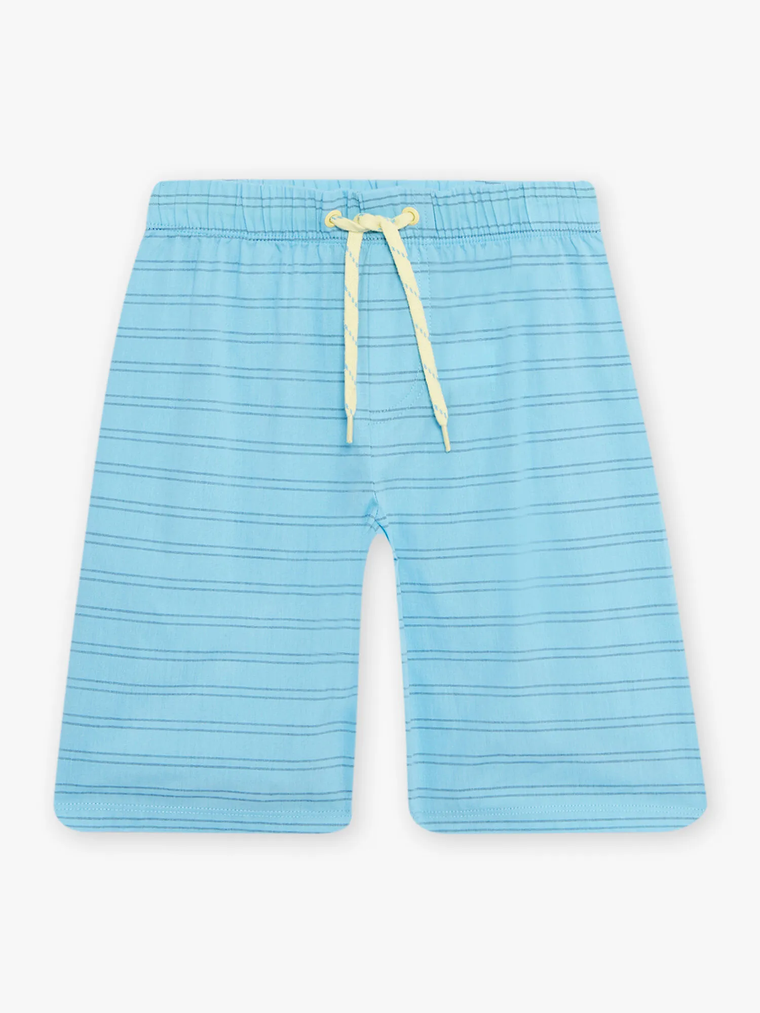 Pyjama jaune fluo et bleu à motif crocodile à la plage enfant garçon