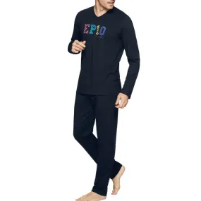 Pyjama long pour homme en coton marine French Flair par Eden Park