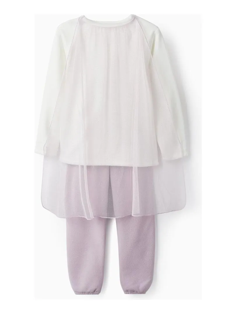 Pyjama polaire avec cape pour fille 'Frozen - Elsa'   FROZEN - Blanc