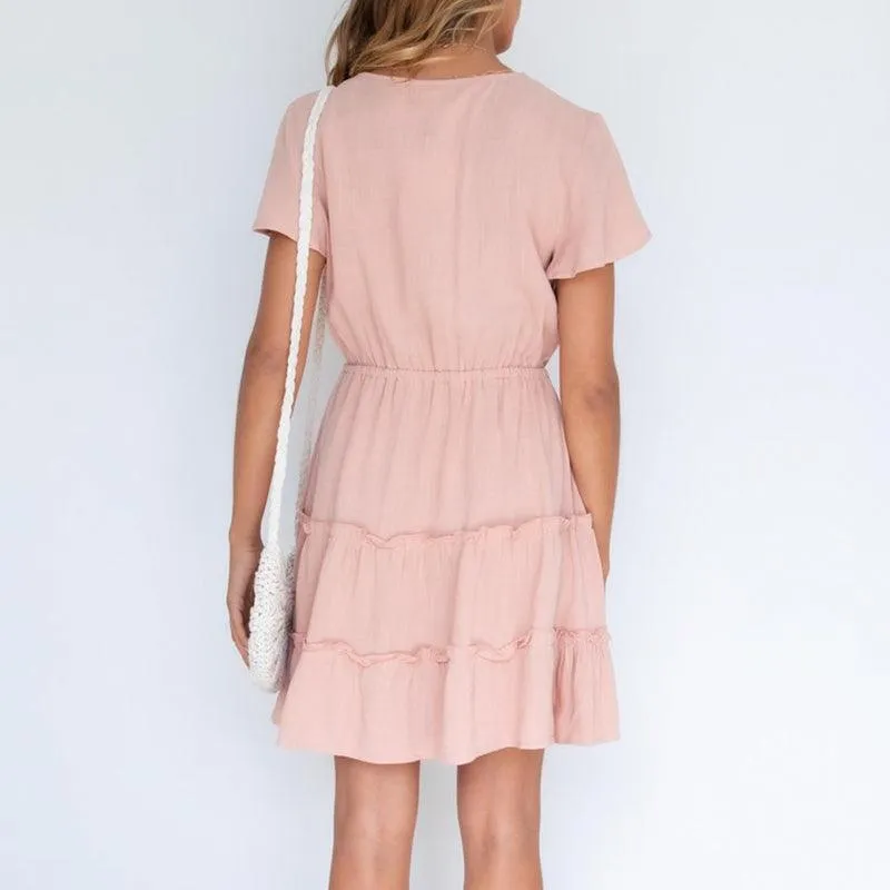 Robe Courte Rose Pastel