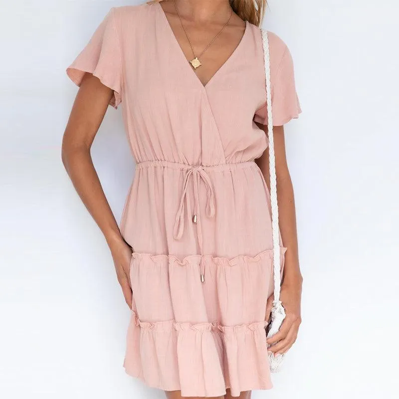 Robe Courte Rose Pastel