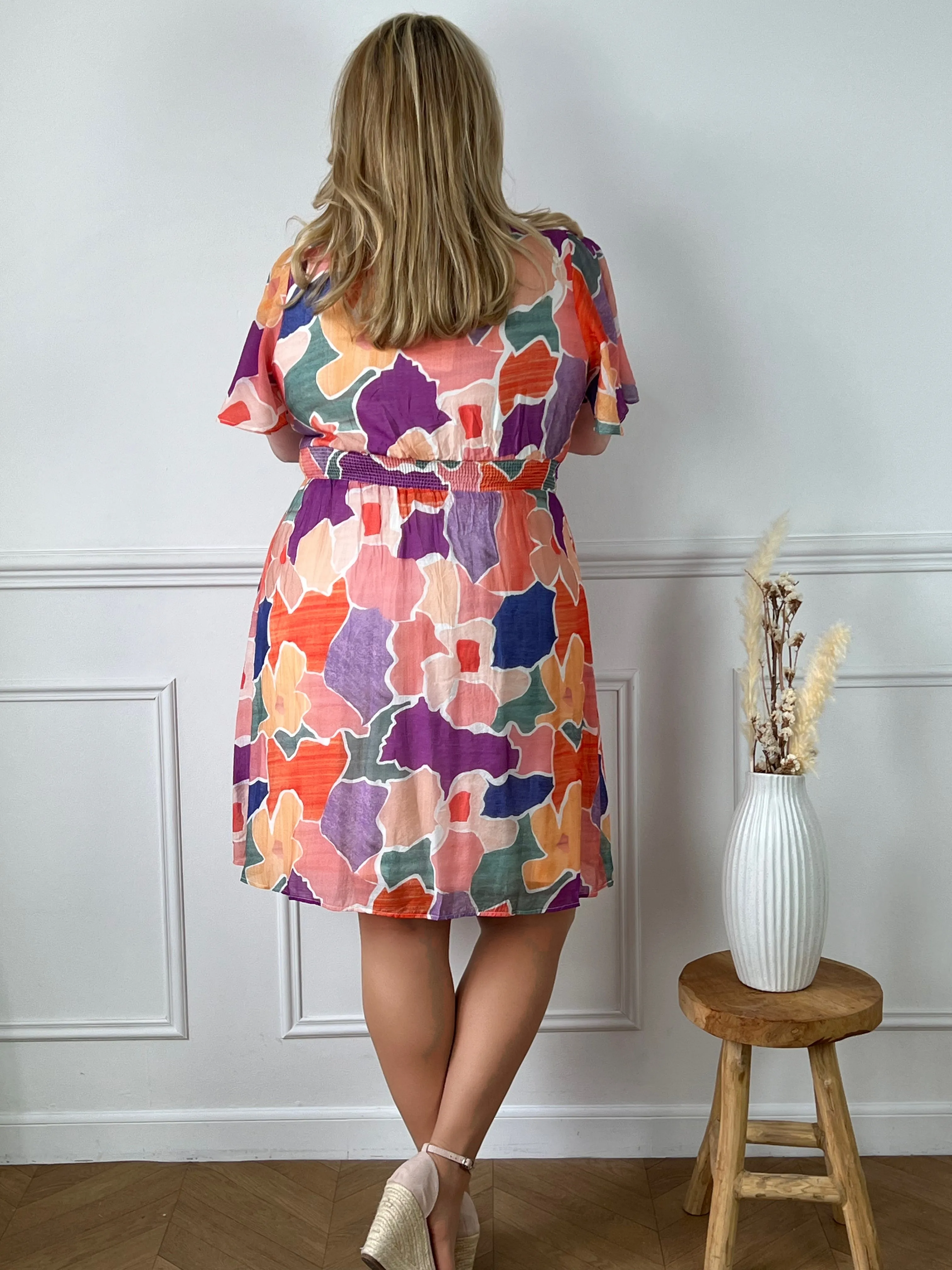 Robe courte à motifs curve : Olympe