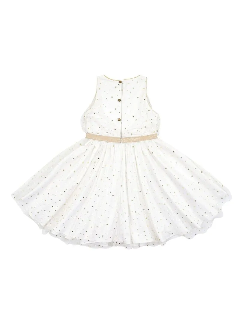 Robe de fête soirée   tulle  paillettes   HEPBURN - 'LA FAUTE A VOLTAIRE' - Blanc cassé