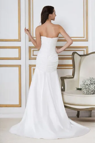 Robe de mariée Simple Soie Plage Taille chute Longue Corsage plissé